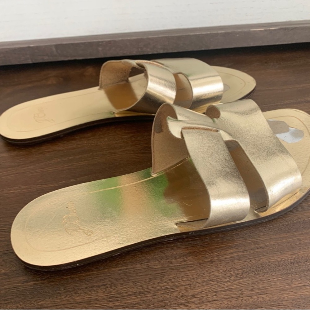 J.Crew leather gold sandals - size 8.5 - Picture 4 of 7